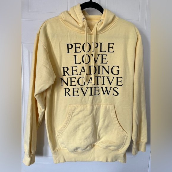 Anti Social Social Club “People Love Reading Negative Review” Yellow Hoodie - Picture 2 of 9